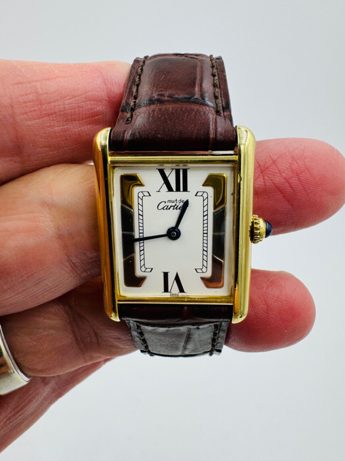 Cartier Must Tank Quartz 23mm Wristwatch Watch Gold Vermeil