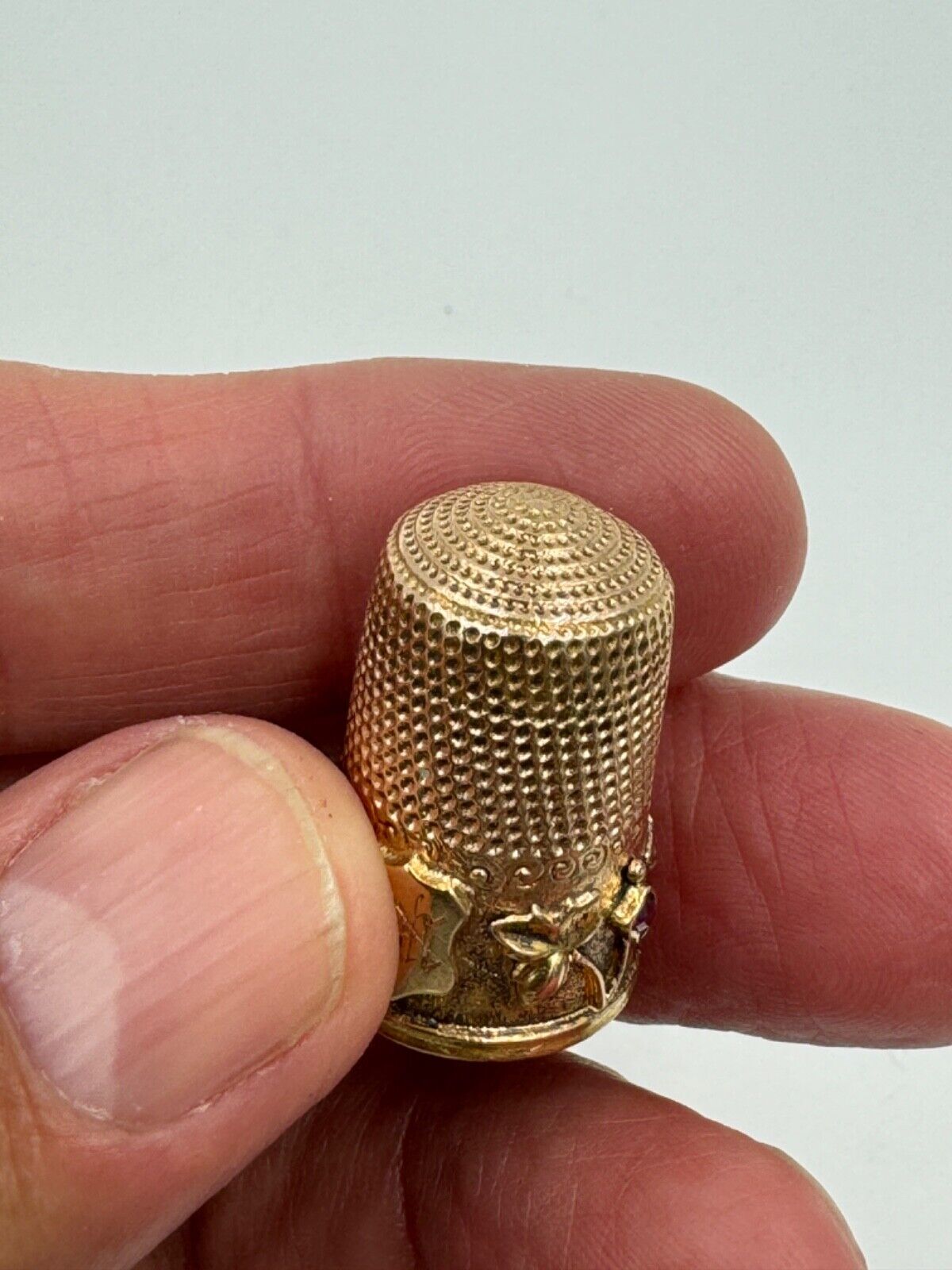 Antique 14k Yellow Gold Jeweled Thimble