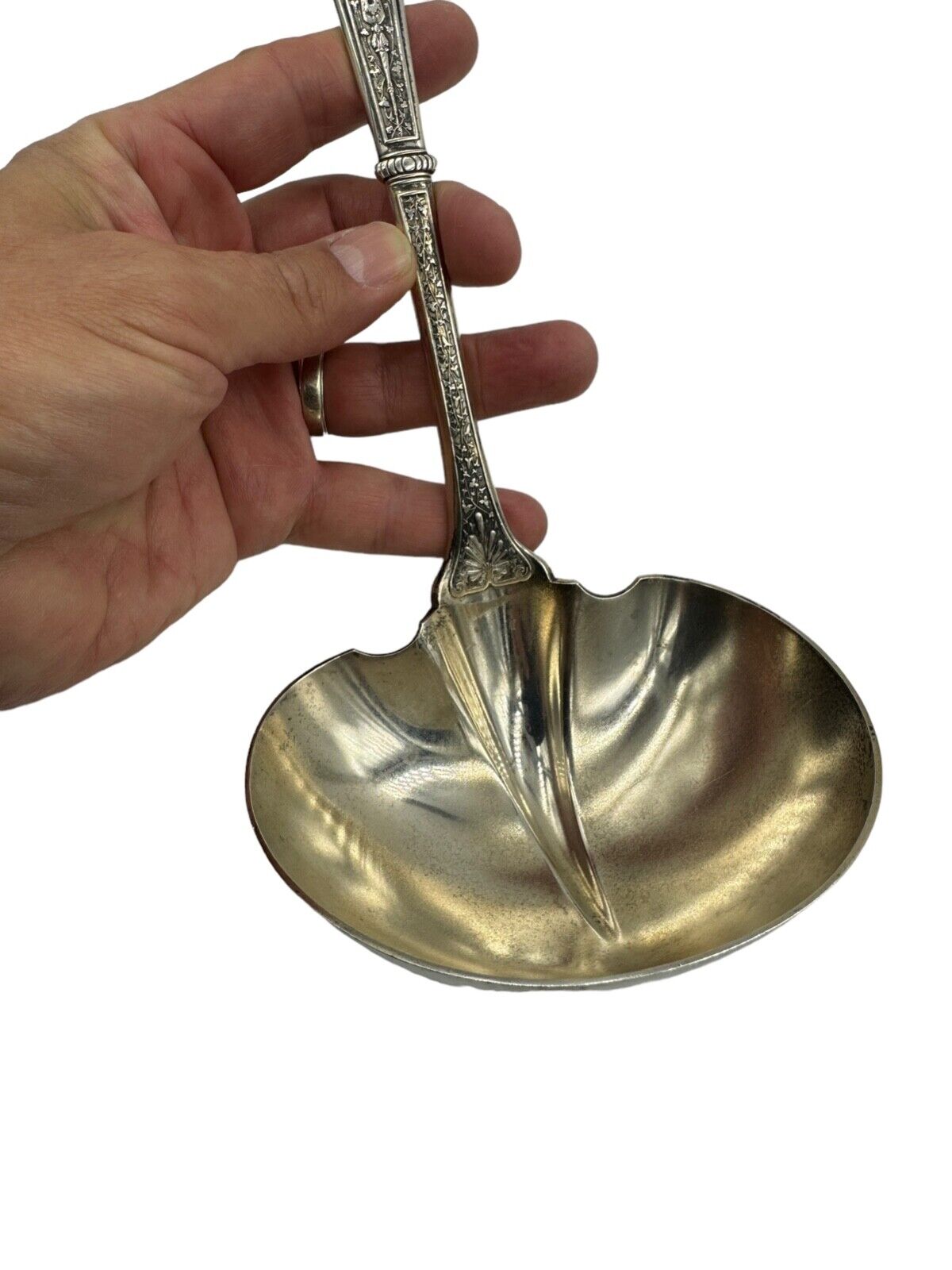 Aesthetic Movement Gorham Raphael Sterling Silver Punch Ladle 1874 Huge 13.5"