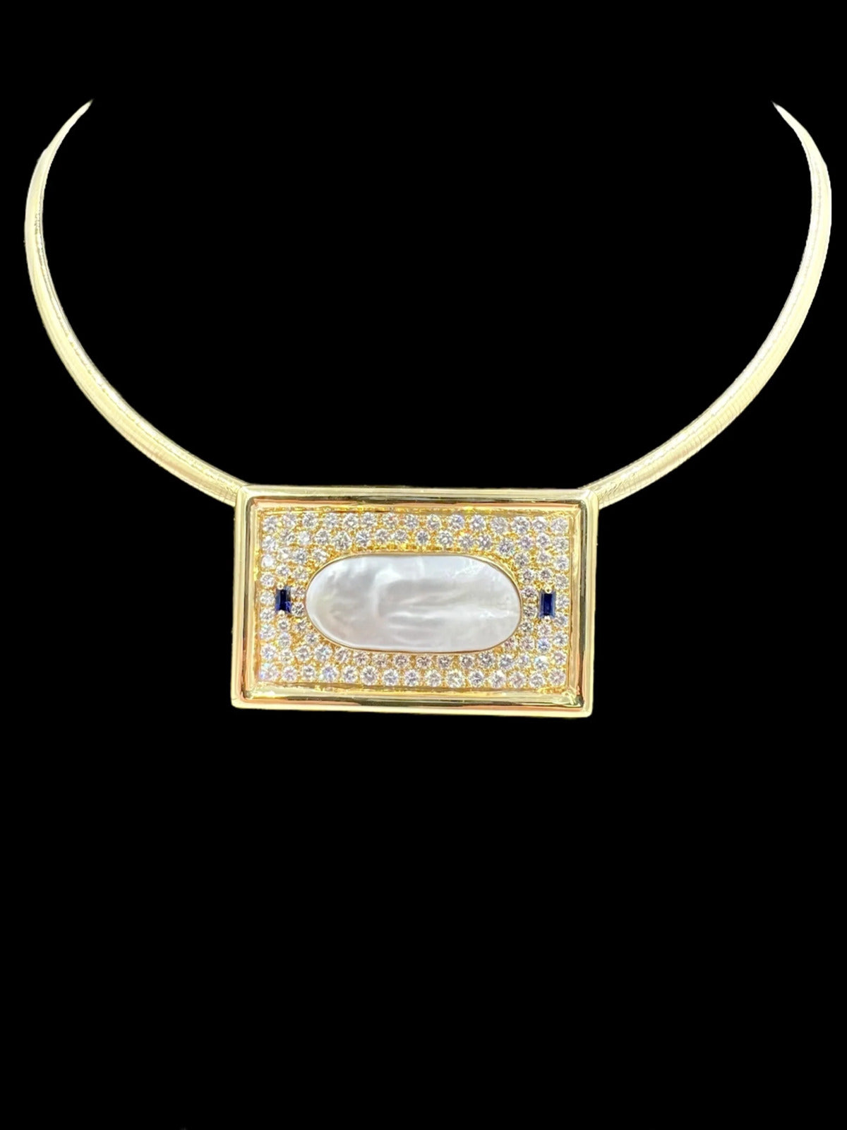 Biwa Pearl Diamond Yellow Gold Pendant Necklace