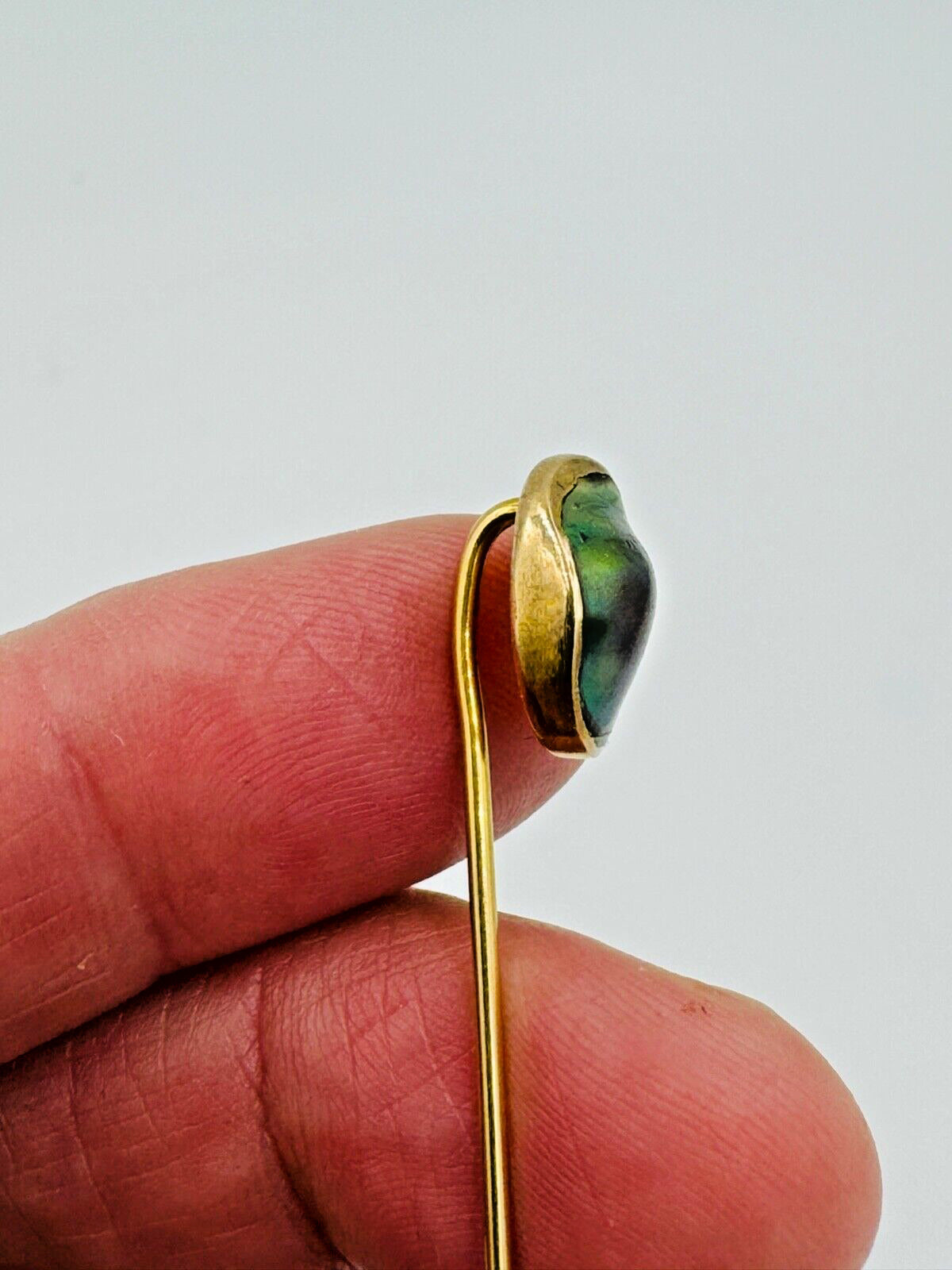 Antique 10k yellow gold Blister Pearl stick pin