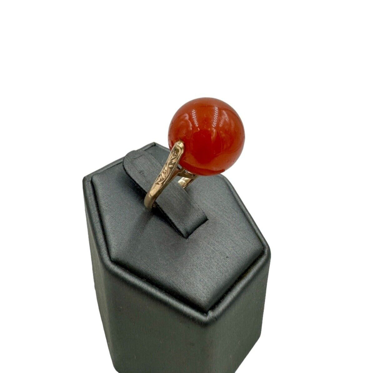 Antique 14K Rose Gold Carnelian Sphere Ring