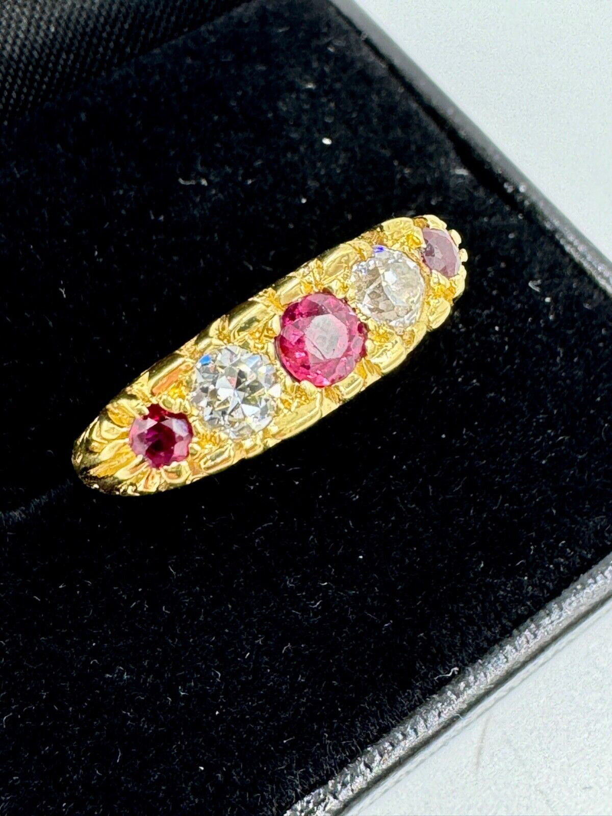 Estate 18k Gold Ruby and Diamond Ring