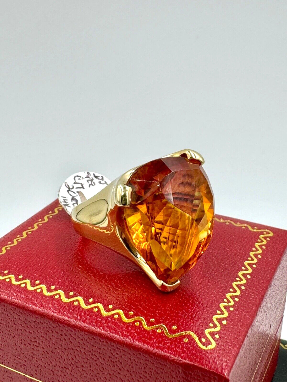 Fancy Cut Citrine 14K yellow Gold Cocktail Ring