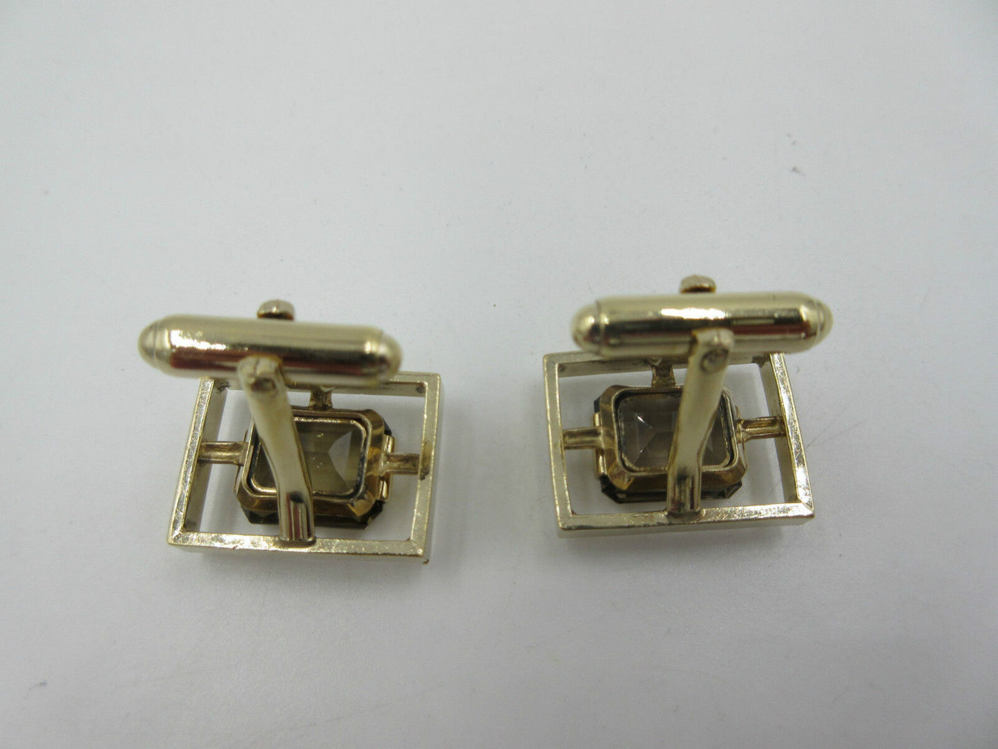 Vintage Anson 12K Gold Filled Smokey Topaz Gemstone Cufflinks