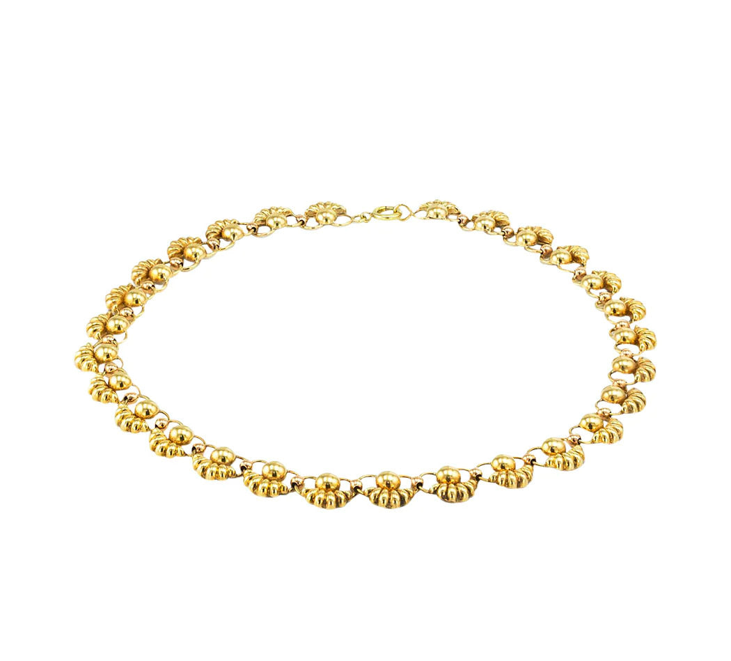 Retro 14k Yellow Gold Link Necklace