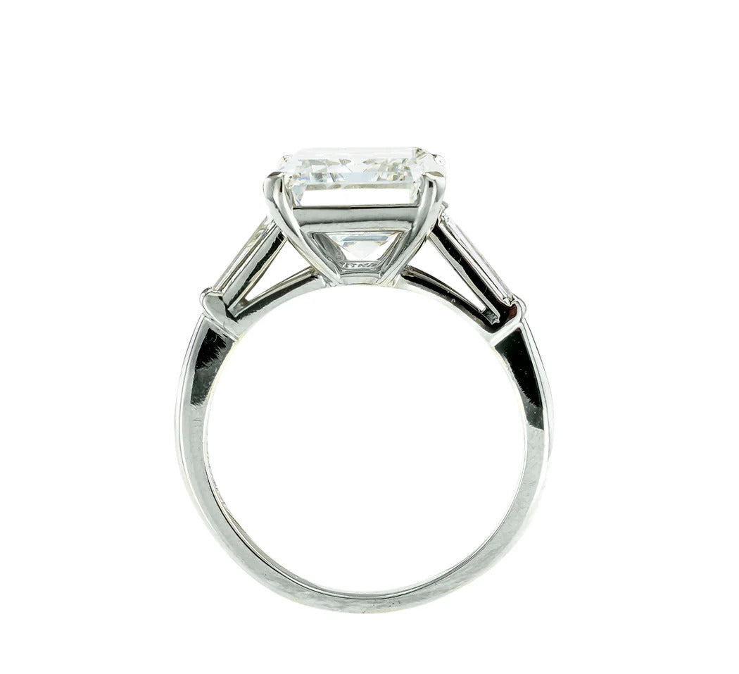 GIA Certified 5.31 Carat E VVS1 Emerald Cut Diamond Engagement Ring