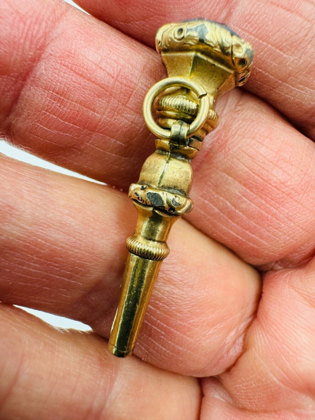 Antique Gold Filled Pocket Watch Jewelled Key Fob