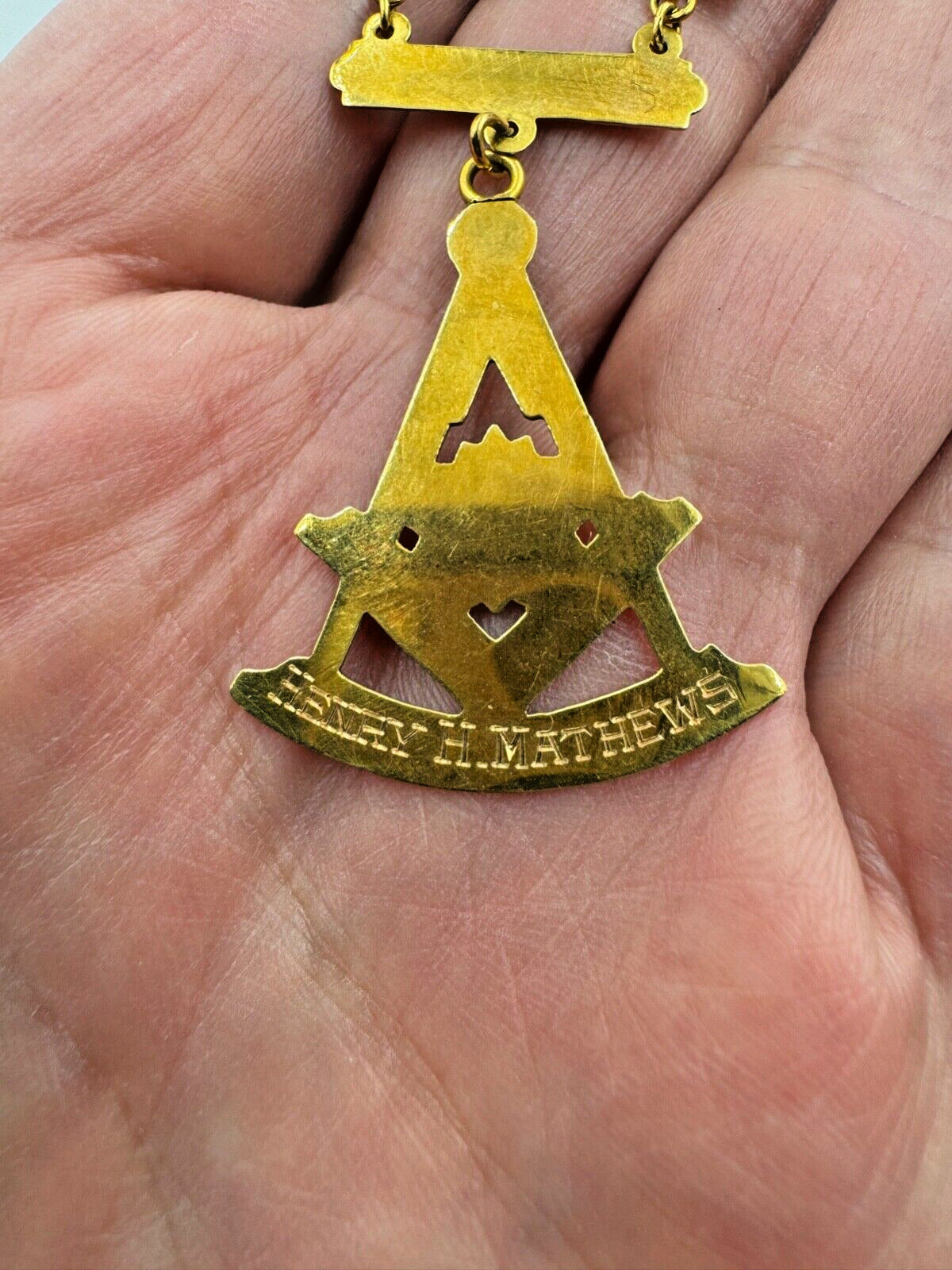 1928 Masonic Samaritan Lodge 15B- AF&AM 10k Gold Freemason Symbol Medal