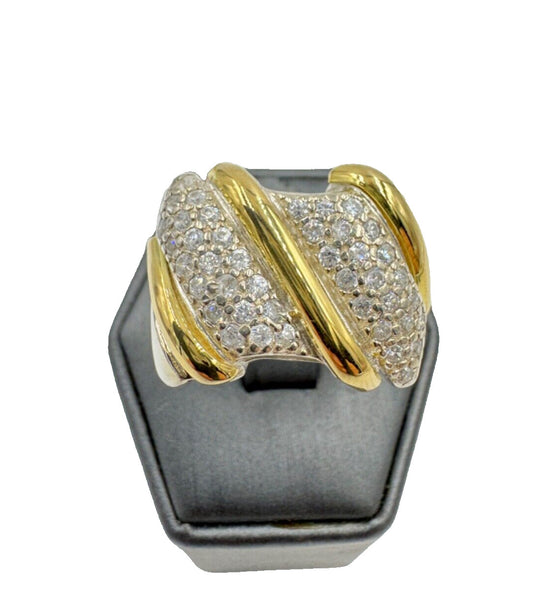 Jim 18k Gold on Sterling Silver Pave Cz Mens Ring