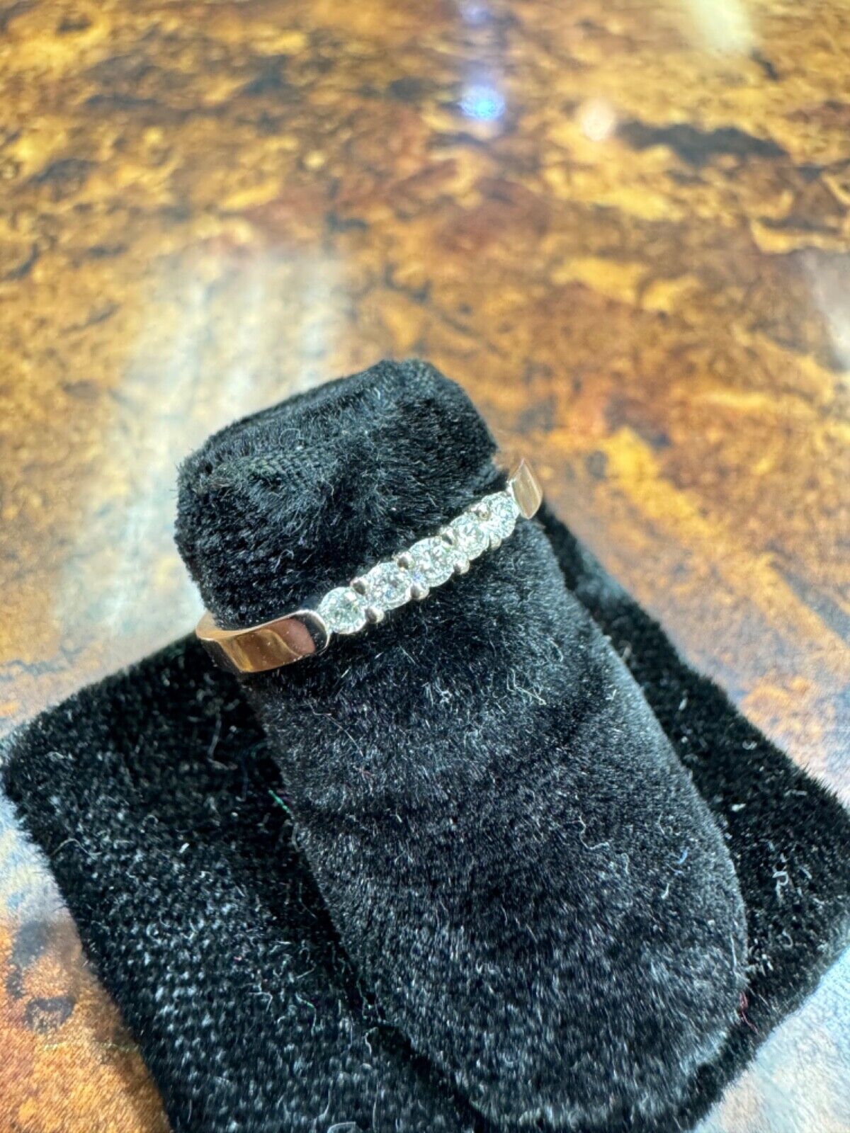 Estate 5 DiamondPlatinum band Ring 4.5sz