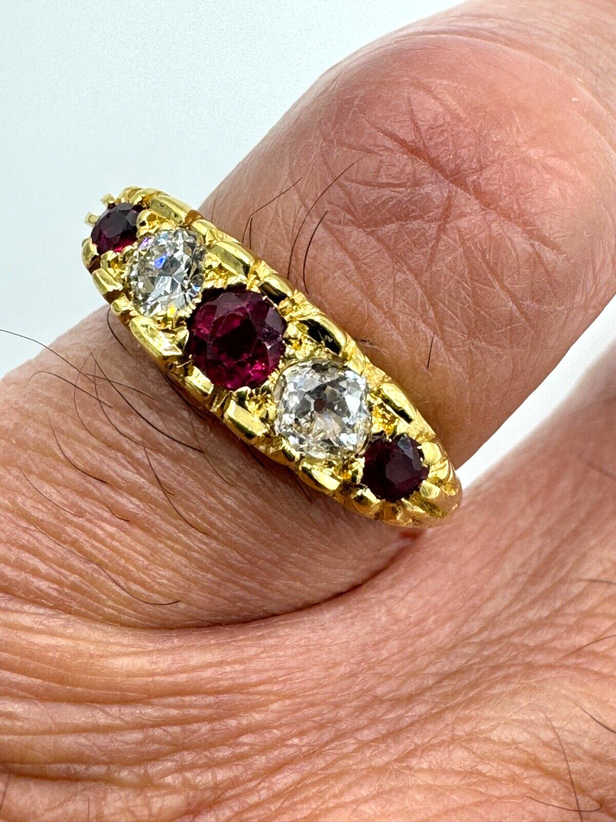 Estate 18k Gold Ruby and Diamond Ring