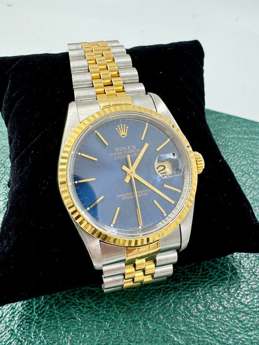 Rolex Datejust Watch Ref  16233 36mm two tone Blue Dial