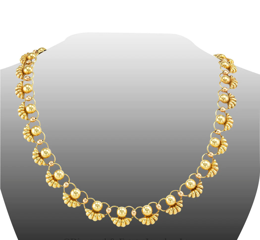 Retro 14k Yellow Gold Link Necklace