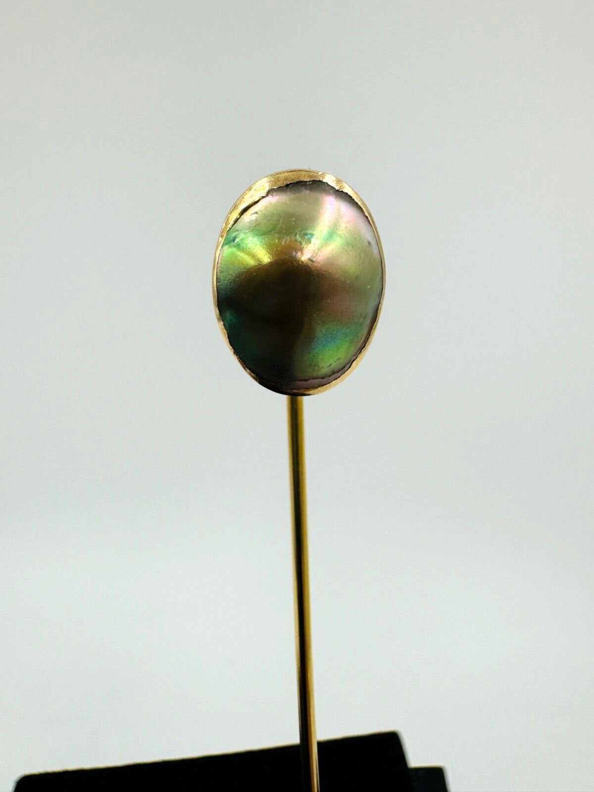 Antique 10k yellow gold Blister Pearl stick pin