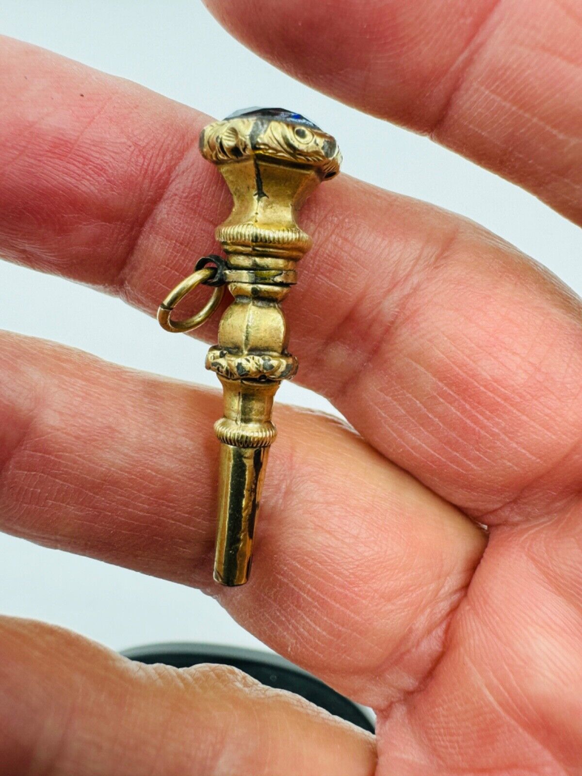 Antique Gold Filled Pocket Watch Jewelled Key Fob