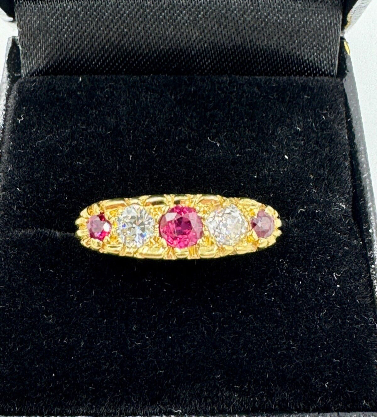 Estate 18k Gold Ruby and Diamond Ring