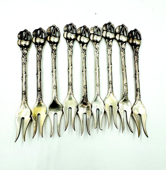 Vintage Cherry Forks Set Cherry Finial Watson Co Sterling Silver 1920