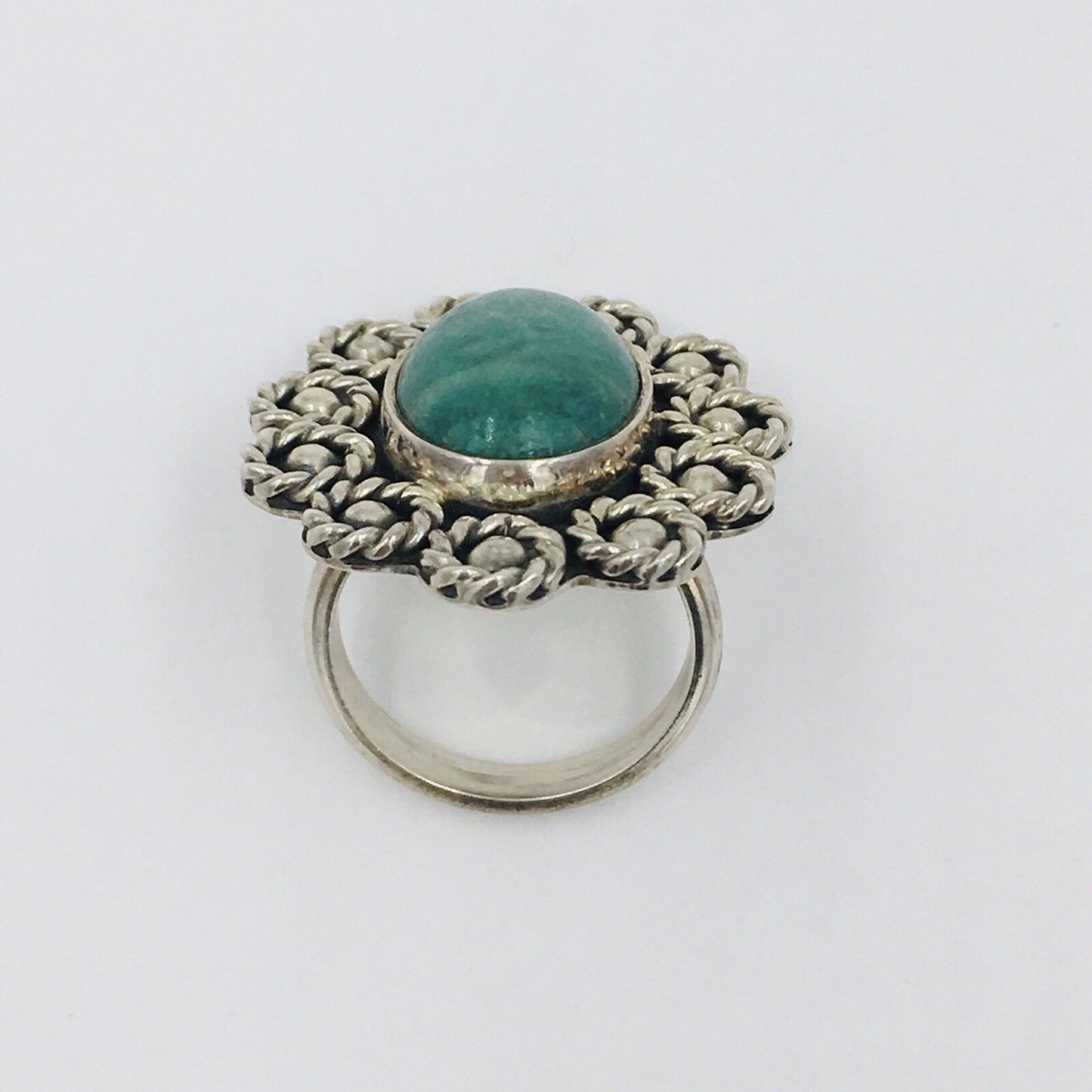 Cii 925 Mexico Green Chrysocolla Sterling Silver Ring Size 9