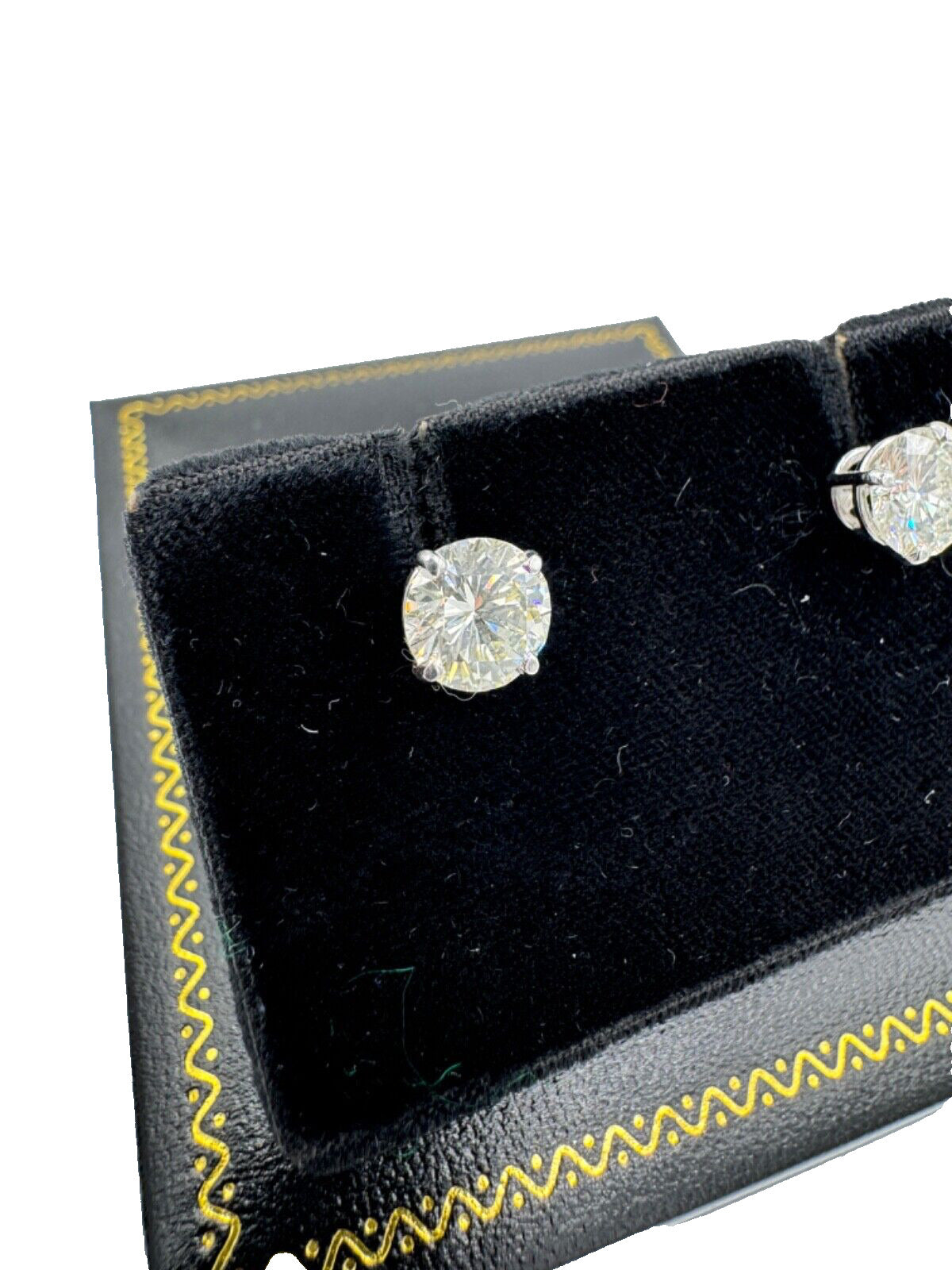 Diamond stud Earrings 2.18cts VS K-L 14k white gold