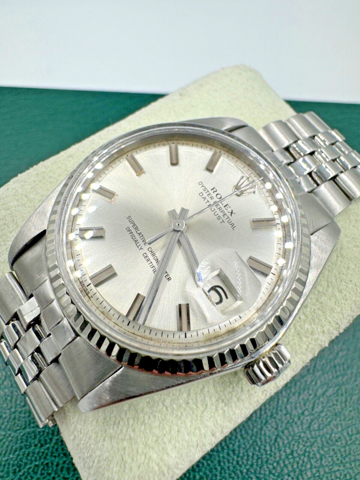 Vintage Rolex Datejust 36mm Stainless Steel 1601 Watch Circa 1966