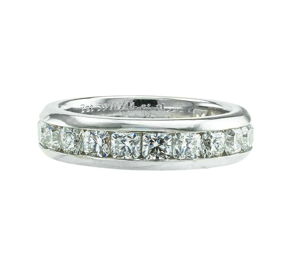 Tiffany & Co Lucida Cut Diamond Platinum Eternity Ring Size 5 3/4