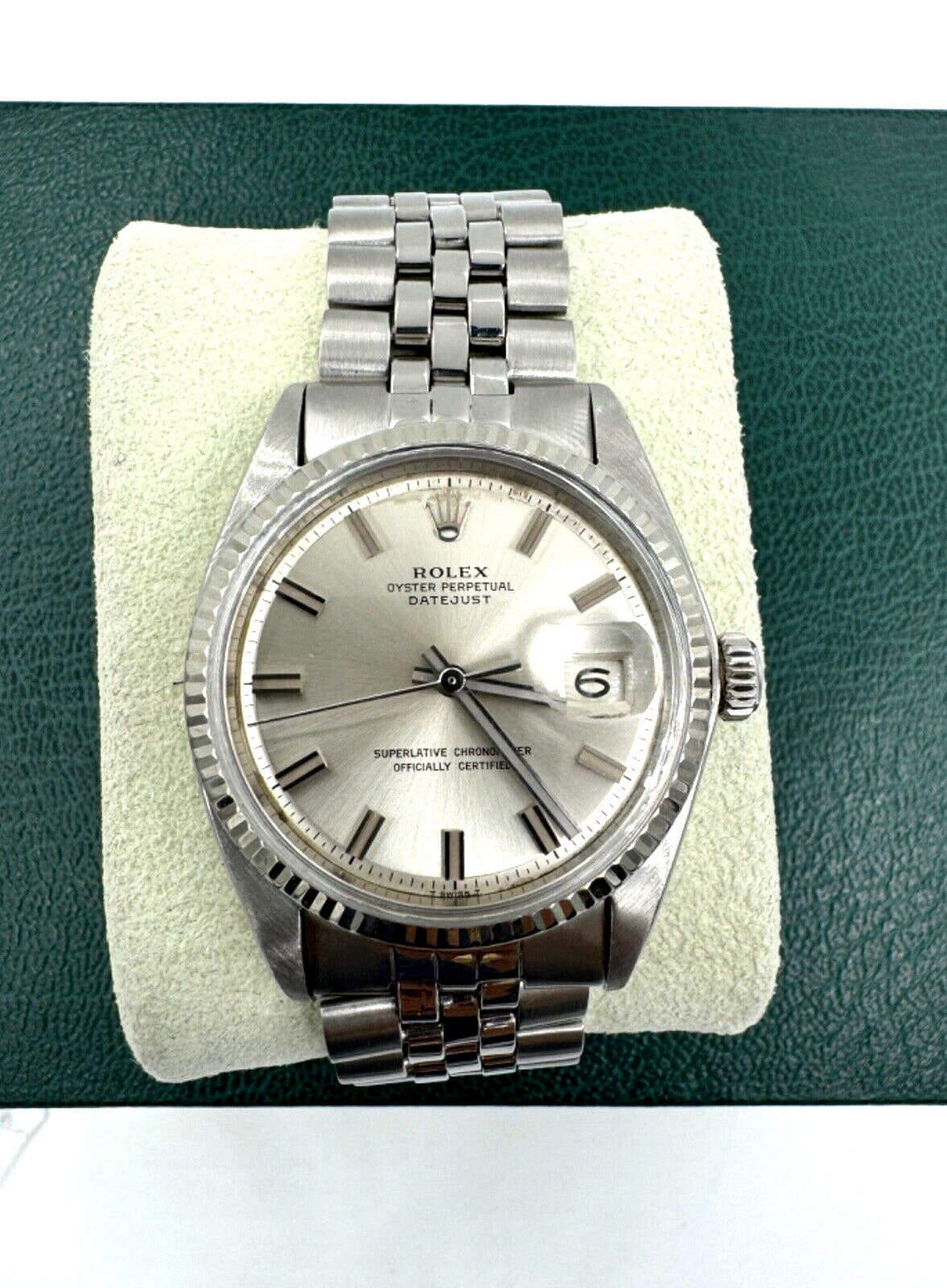 Vintage Rolex Datejust 36mm Stainless Steel 1601 Watch Circa 1966