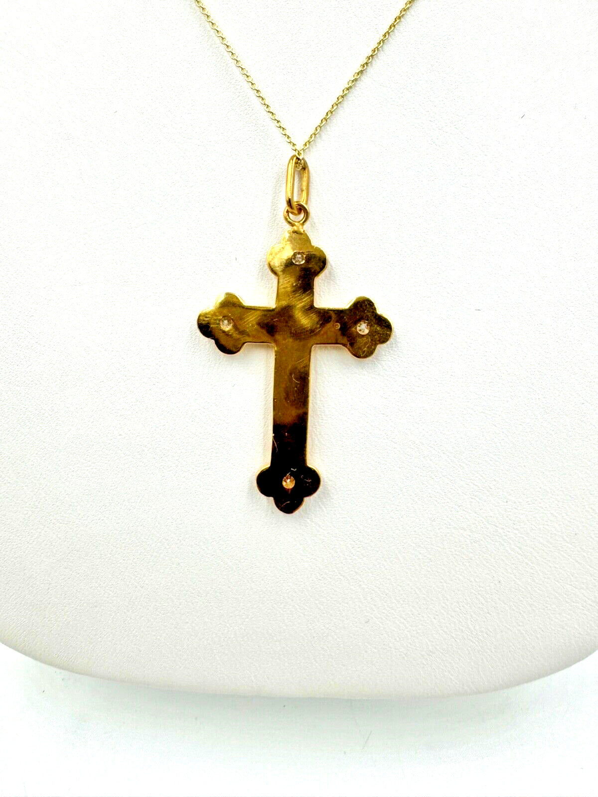 14k gold Cross Pendant Christian Cross diamonds Necklace