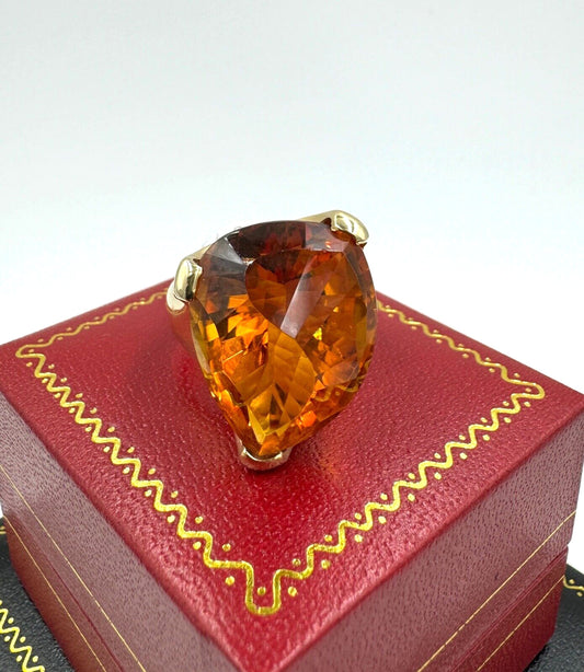 Fancy Cut Citrine 14K yellow Gold Cocktail Ring