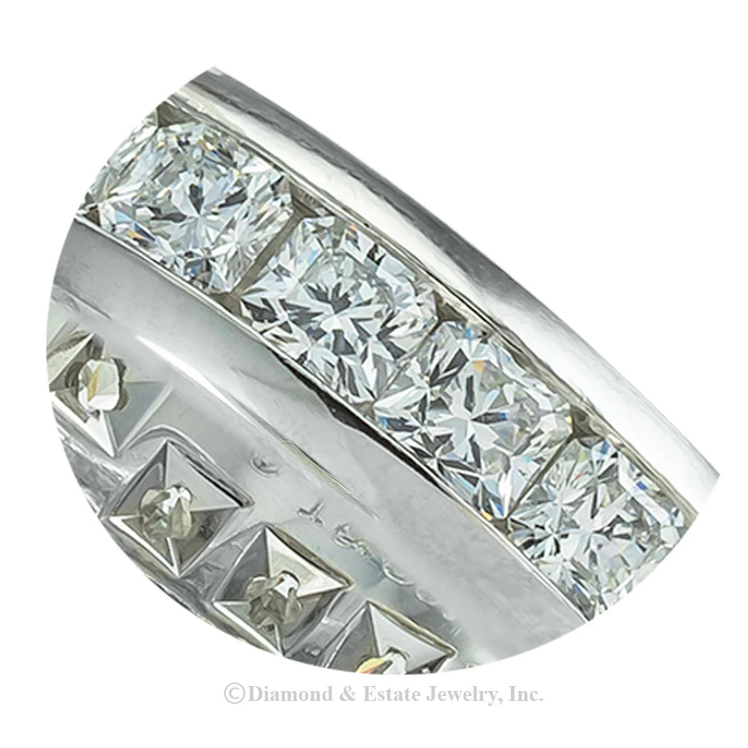 Tiffany & Co Lucida Cut Diamond Platinum Eternity Ring Size 5 3/4