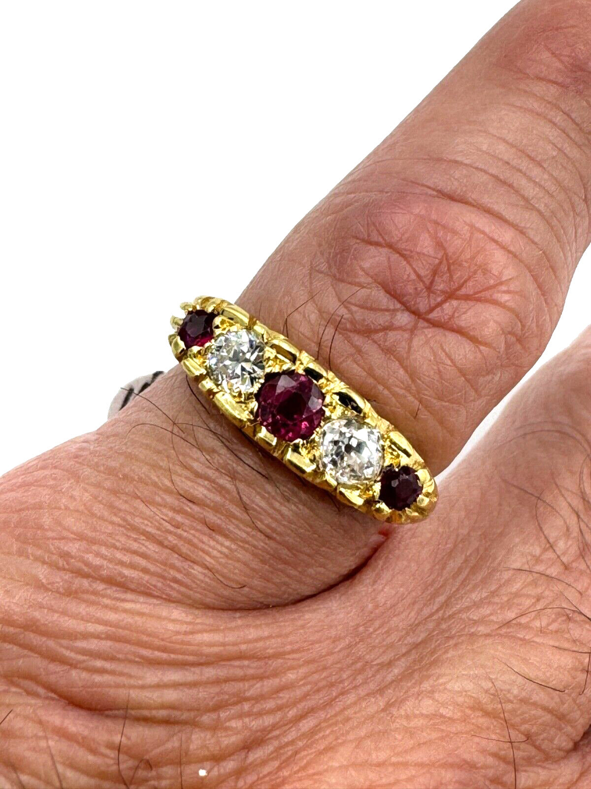 Estate 18k Gold Ruby and Diamond Ring