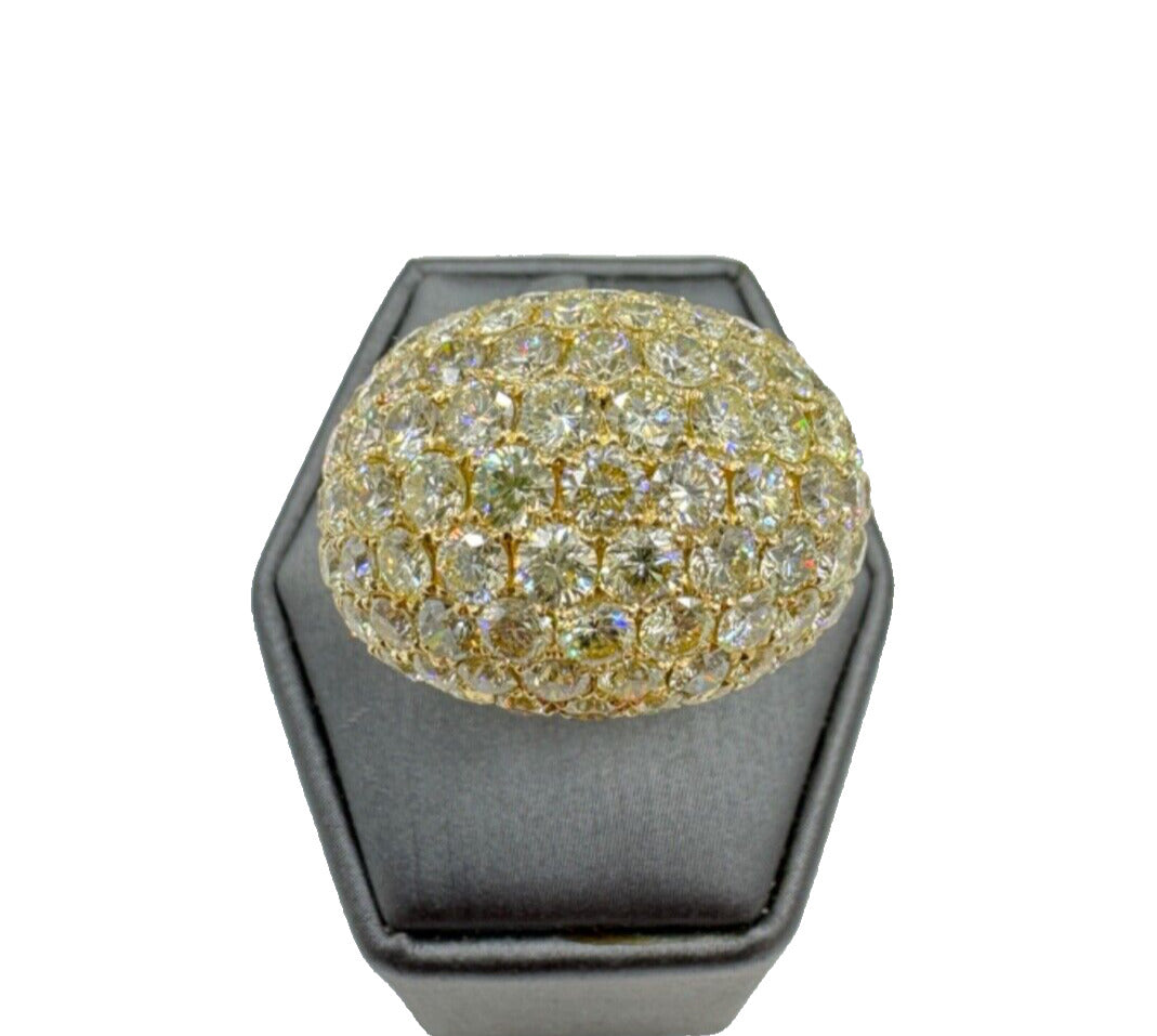 18k Yellow Gold Dome diamond Ring 7.00cts