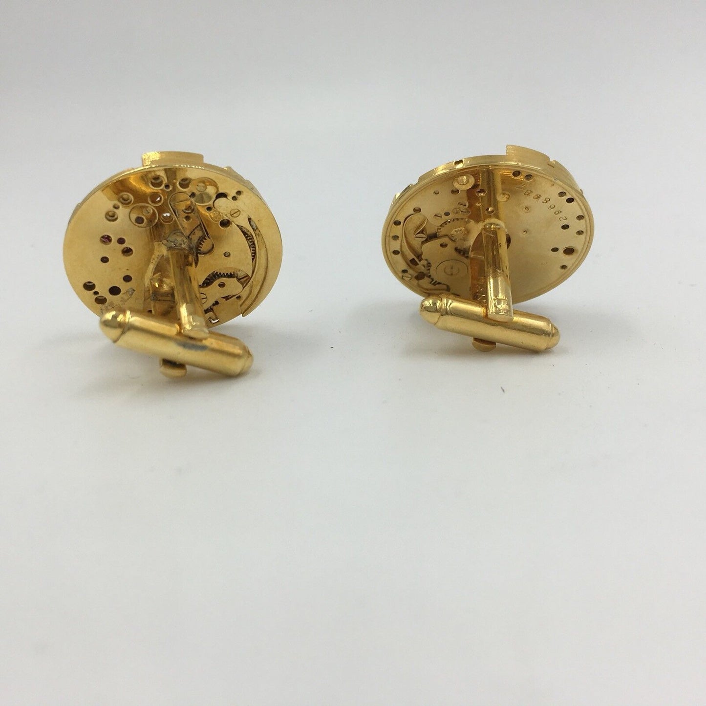 Rare Vintage Dante Watch Movement Gold Tone Cufflinks