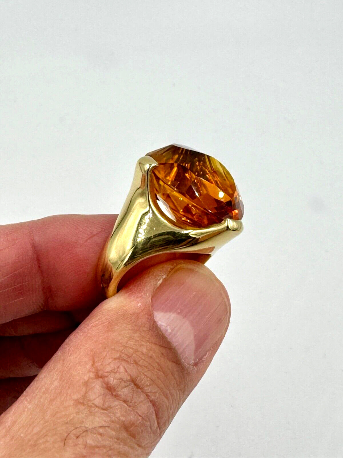 Fancy Cut Citrine 14K yellow Gold Cocktail Ring
