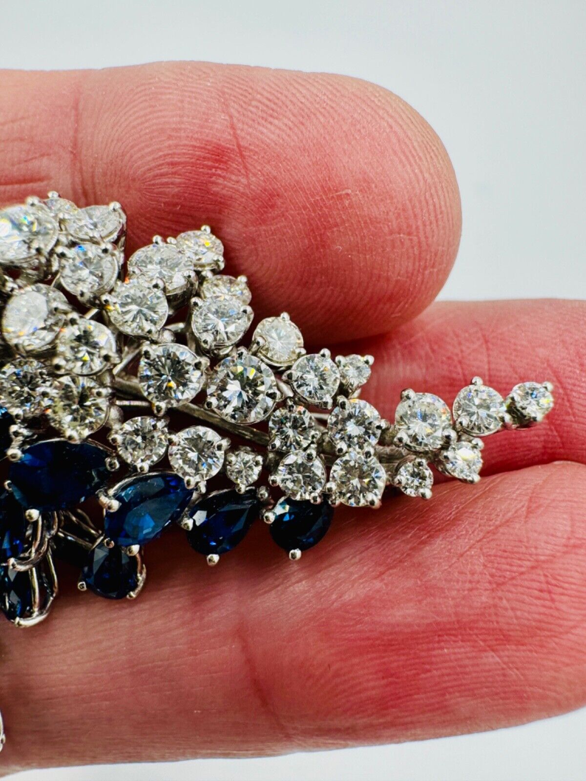 H Stern Sapphire Diamond White Gold Brooch