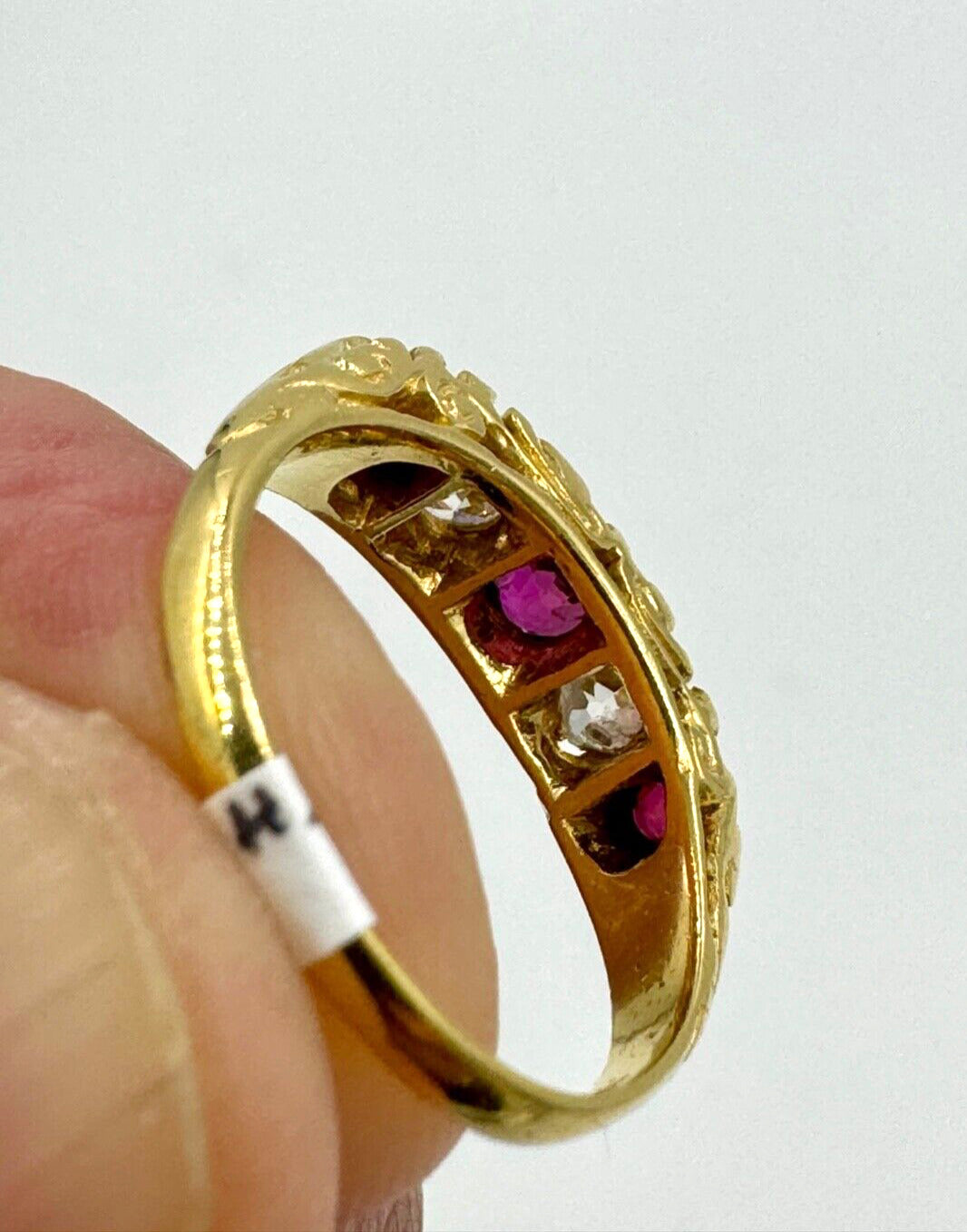 Estate 18k Gold Ruby and Diamond Ring