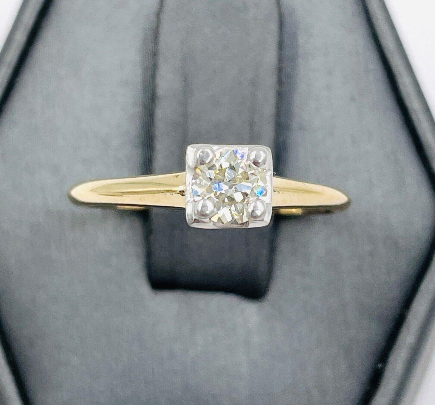 Antique 14k Yellow gold .36ct VS Old European Diamond Ring