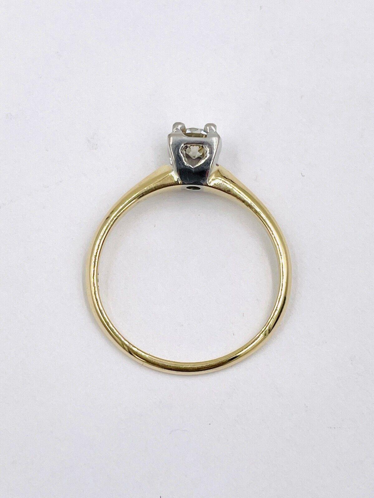 Antique 14k Yellow gold .36ct VS Old European Diamond Ring