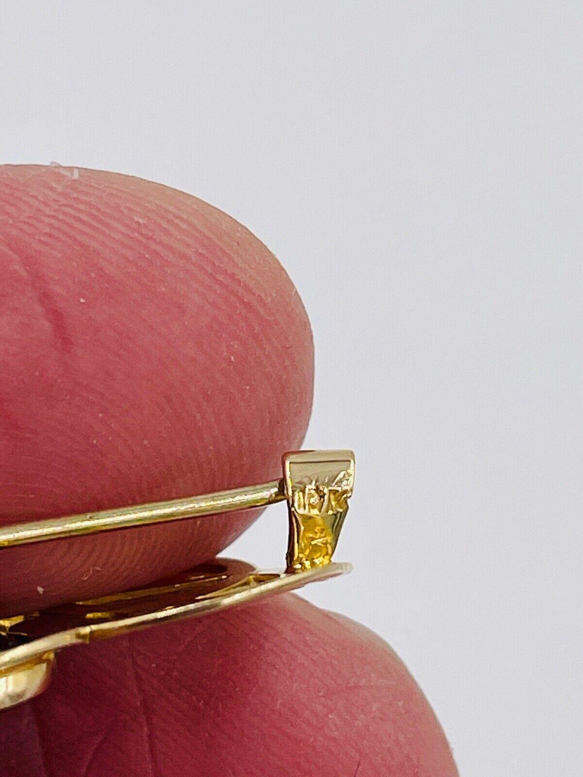 Art Nouveau 14k Yellow Gold Glass amethyst Pin Brooch