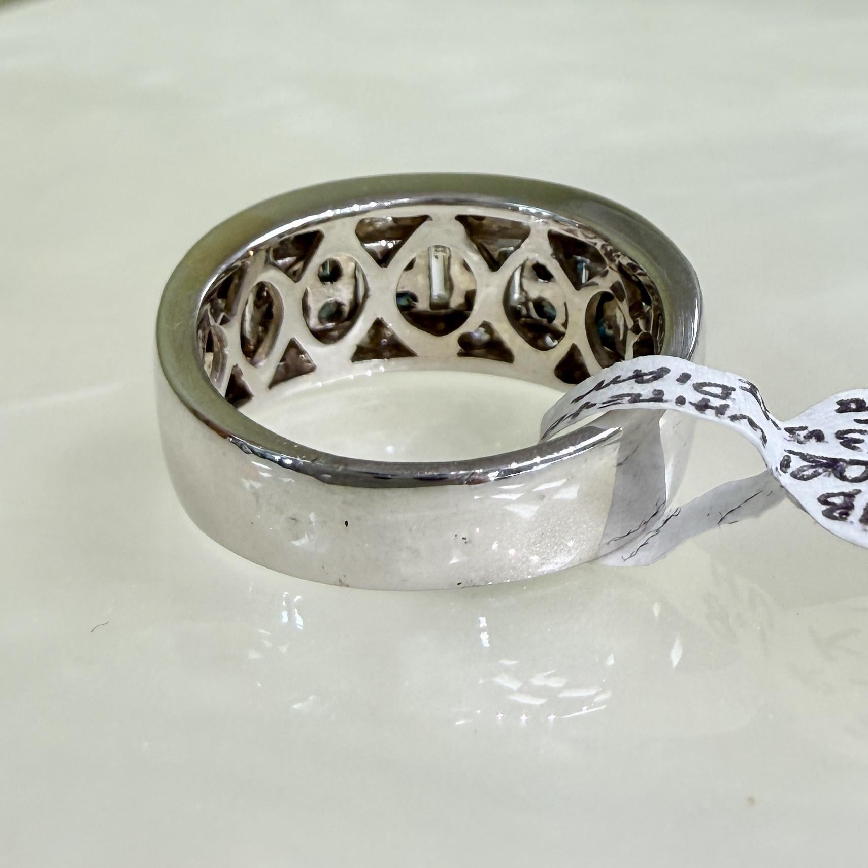 Sofia Fiori White and Blue Diamond Ring 14k