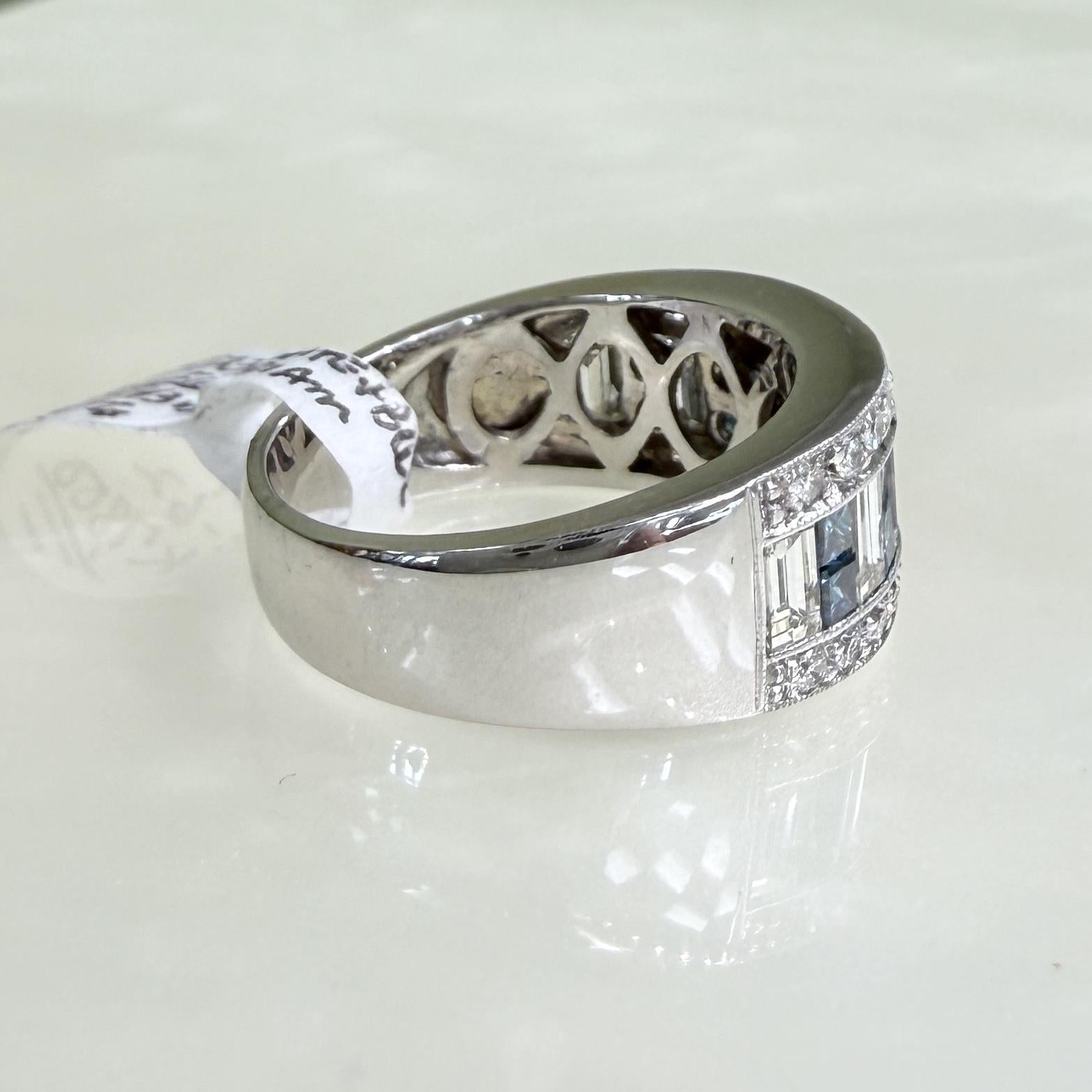 Sofia Fiori White and Blue Diamond Ring 14k