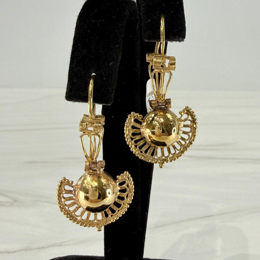 Circa 1900's Victorian Drop Earrings 10-12k