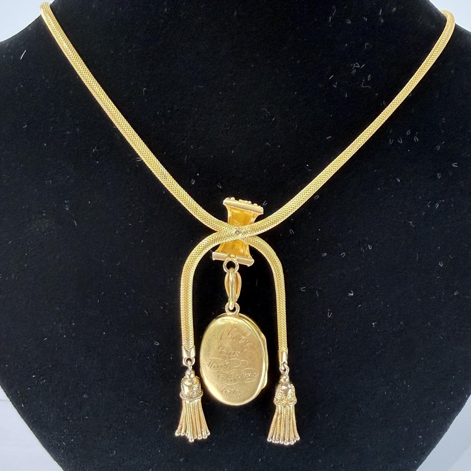 1870's Victorian Locket and Necklace 14k