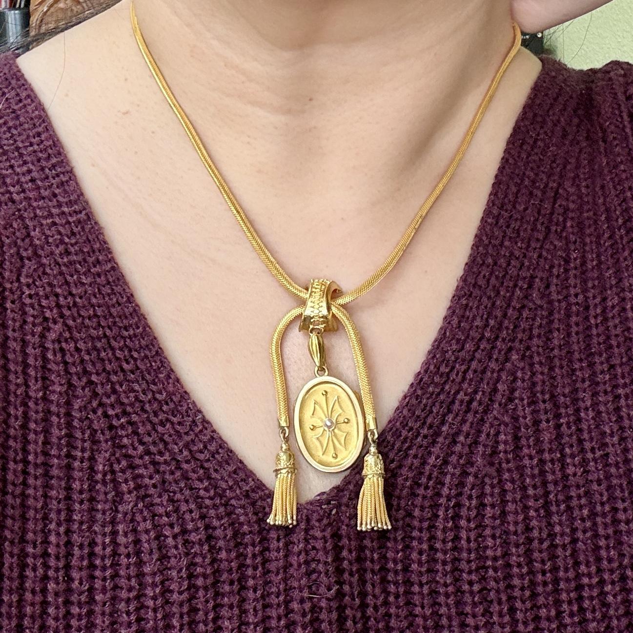 1870's Victorian Locket and Necklace 14k