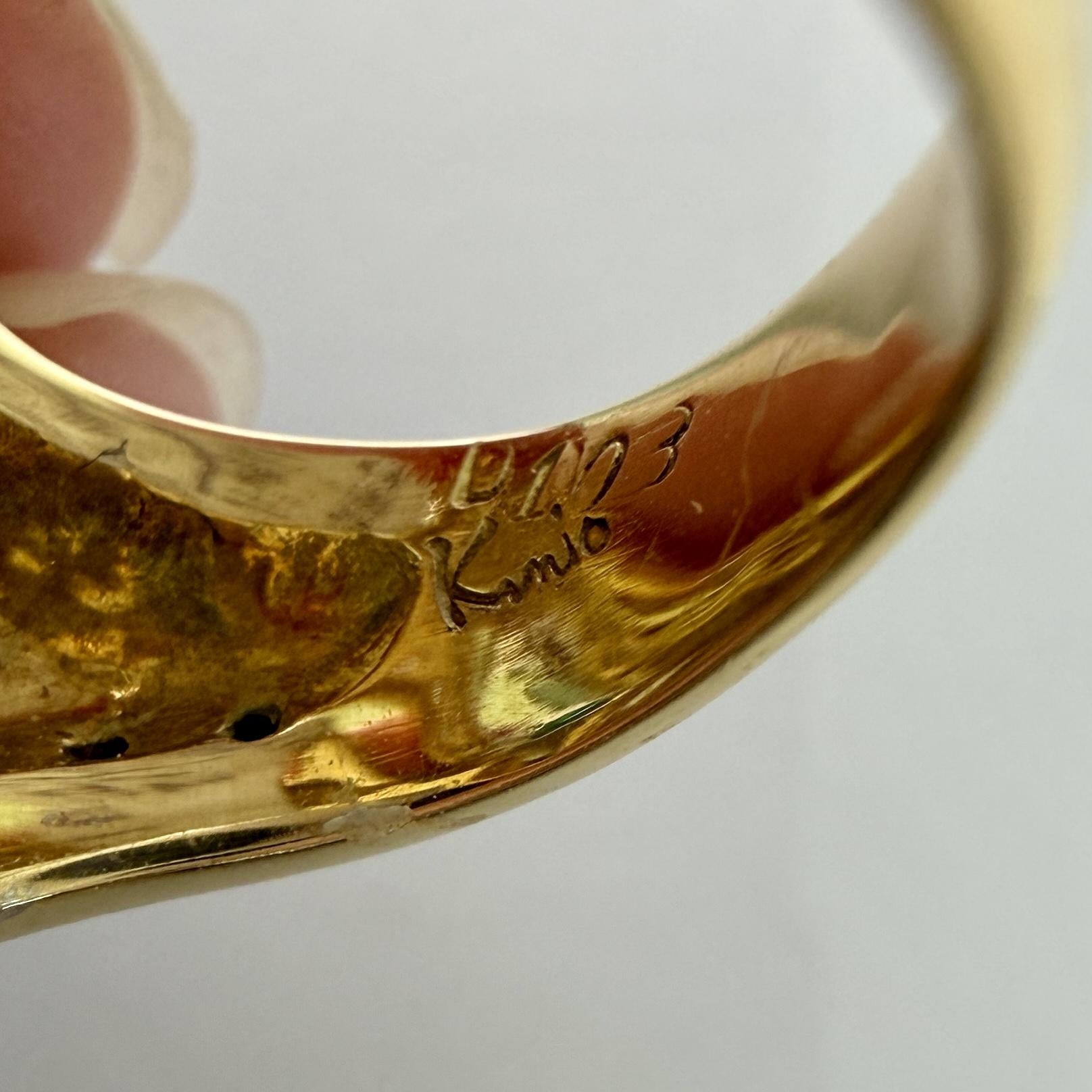 Columbian Emerald and Diamond Two Tone Cocktail Statement Ring 18k