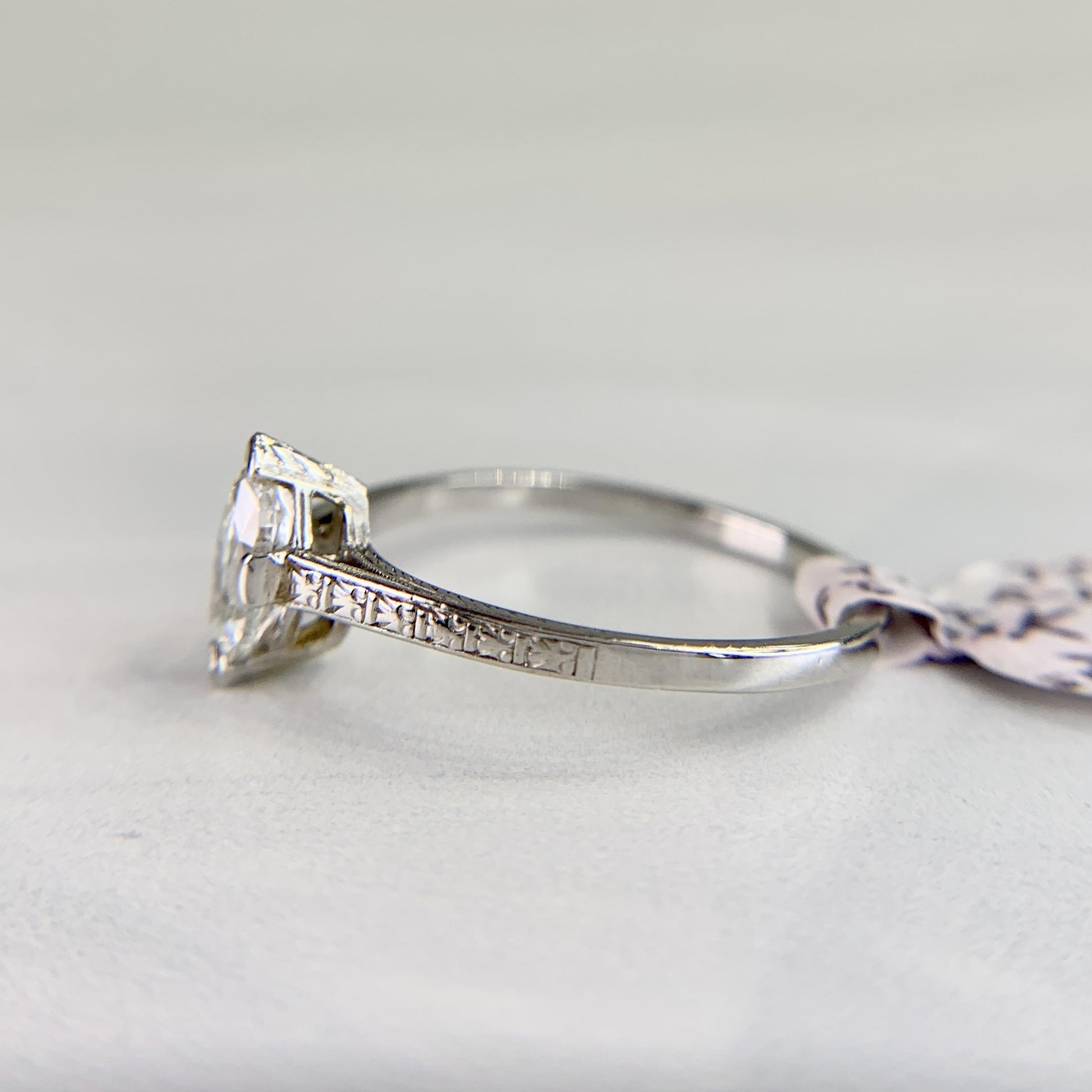 1930's Art Deco Marquise Diamond Engagement Ring Platinum