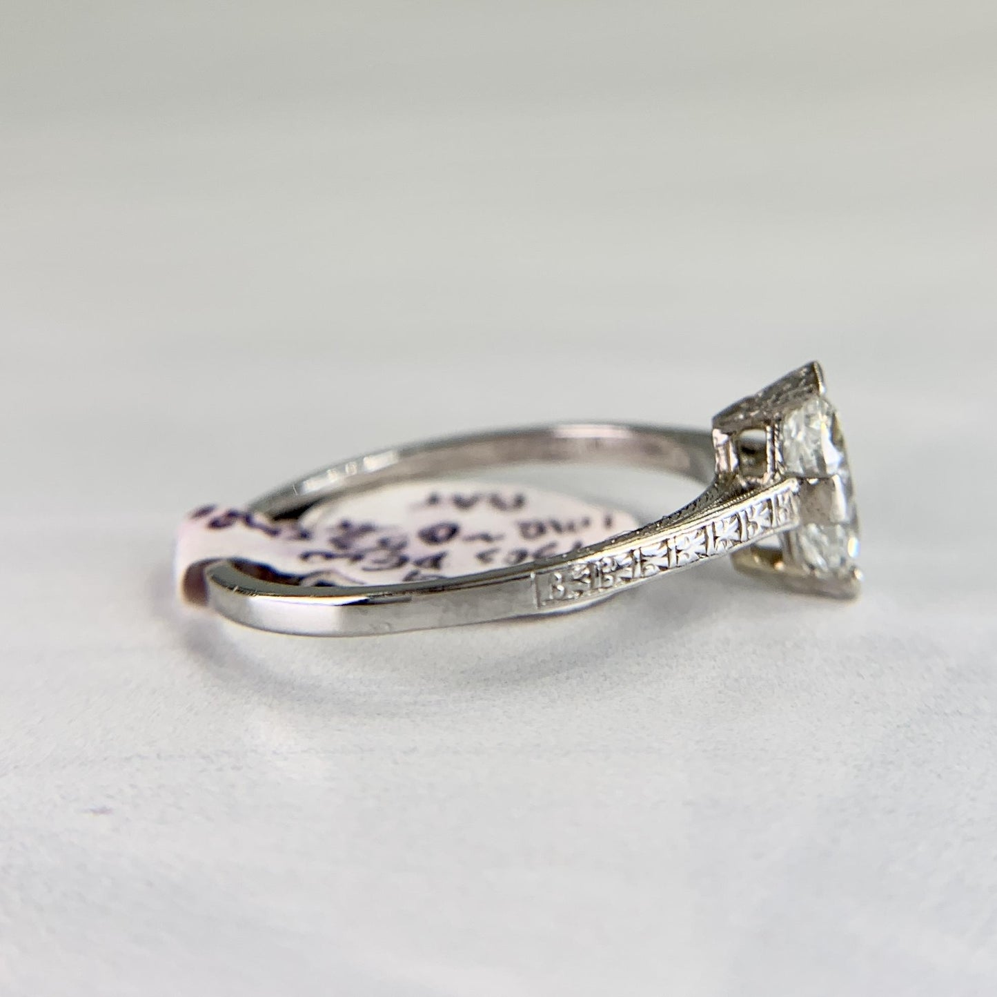 1930's Art Deco Marquise Diamond Engagement Ring Platinum