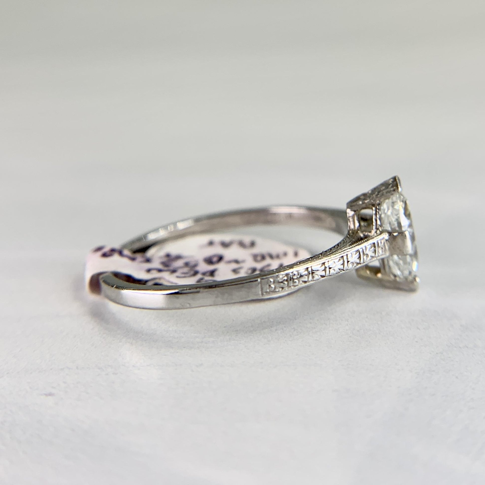 1930's Art Deco Marquise Diamond Engagement Ring Platinum