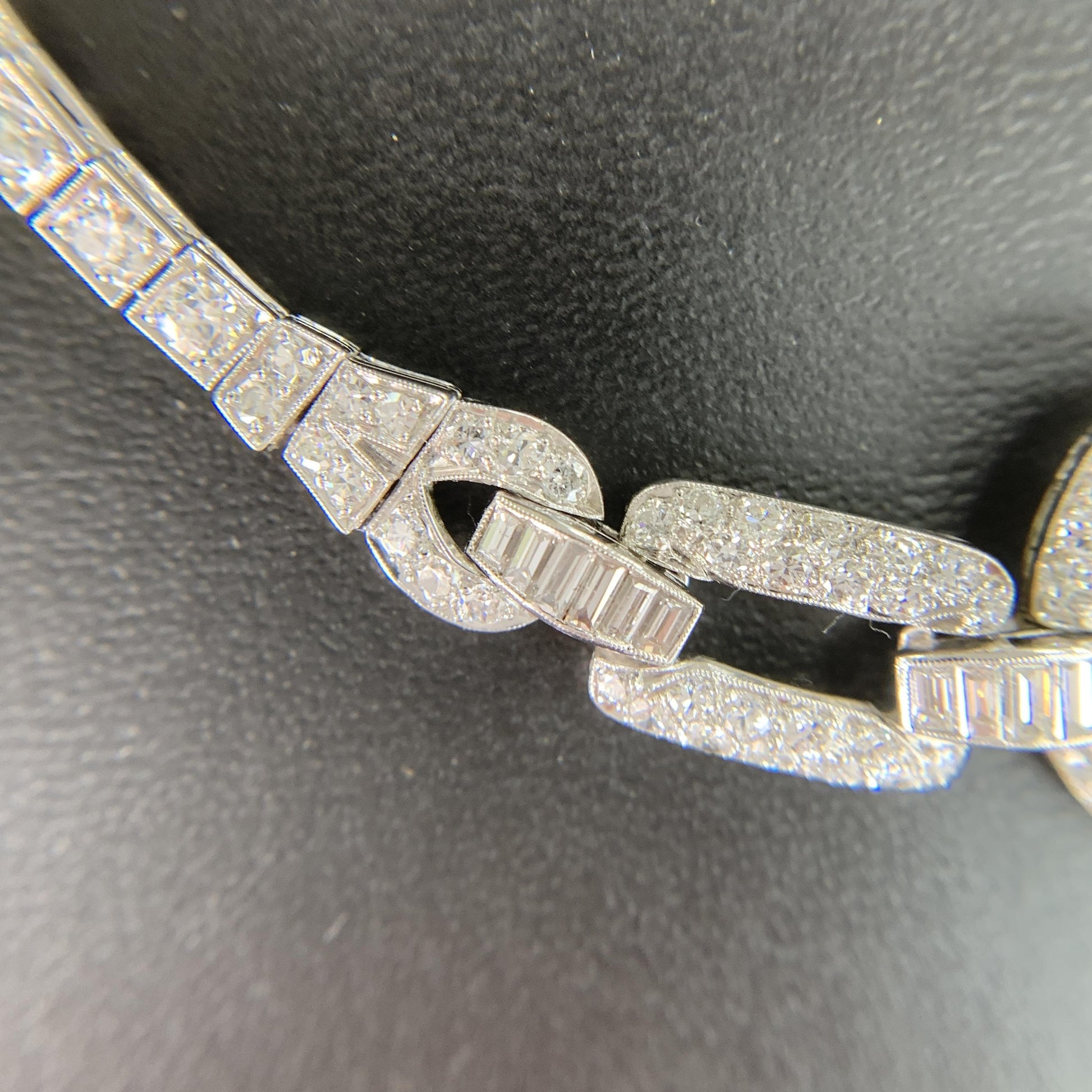 1930's Art Deco Old Cut Diamond Necklace Platinum