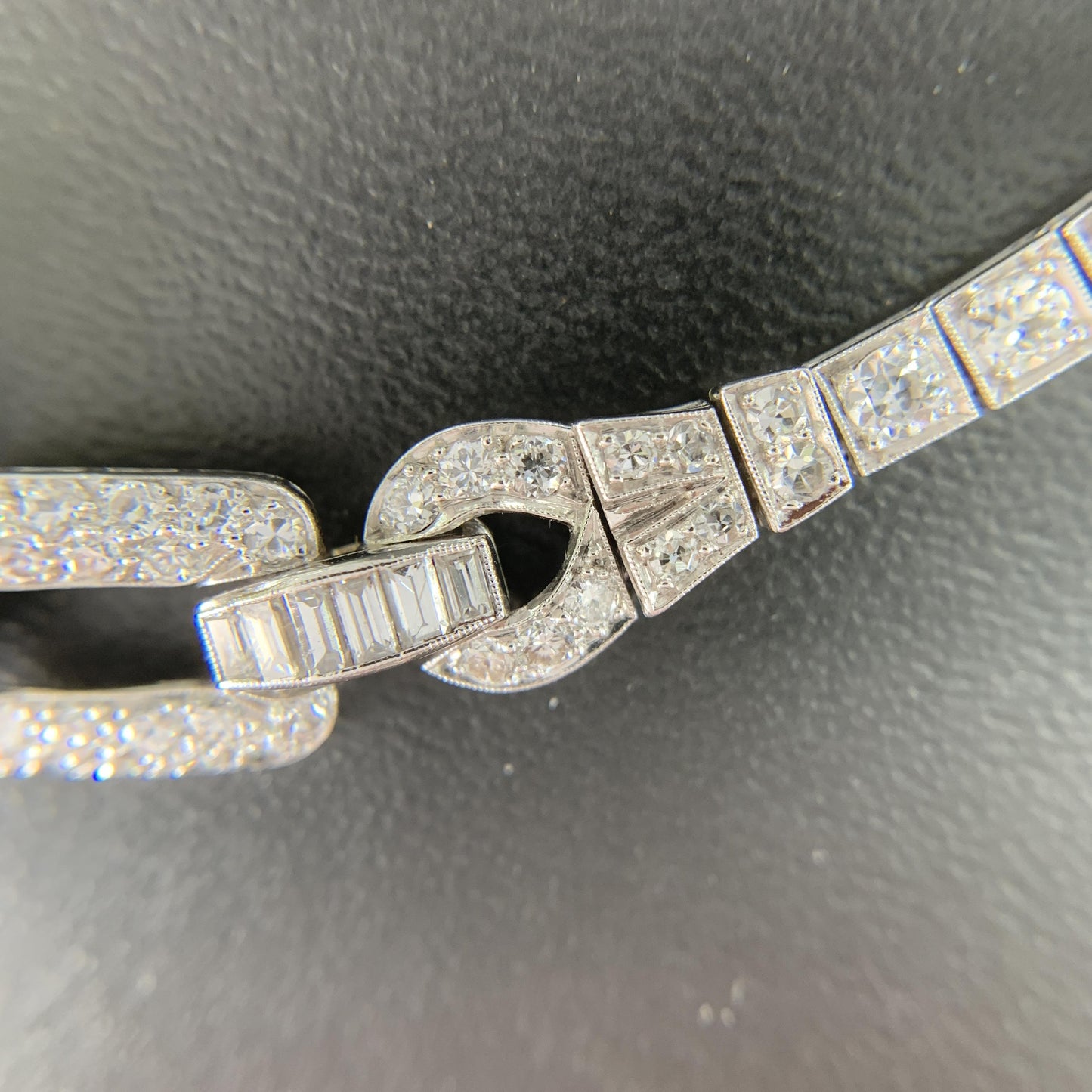 1930's Art Deco Old Cut Diamond Necklace Platinum